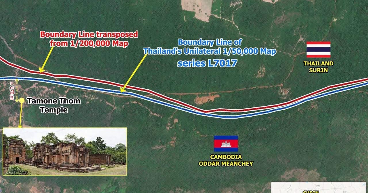 មន្ត្រីរដ្ឋលេខាធិការដ្ឋានកិច្ចការព្រំដែន៖ ប្រាសាទតាមាន់ធំស្ថិតក្នុងទឹកដីកម្ពុជាបើយោងតាមផែនទីមាត្រដ្ឋាន ១/២០០ ០០០