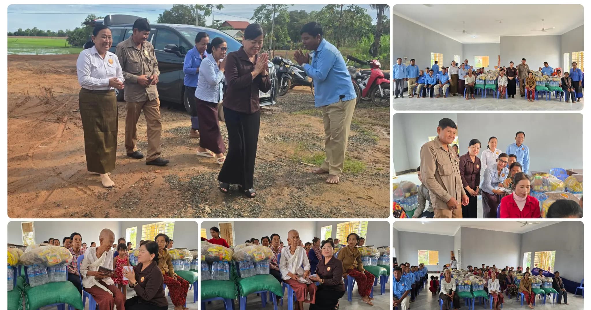 លោកជំទាវ ឃួន ឃុនឌី ចុះសួរសុខទុក្ខនិងនាំយកស្បៀងអាហារជួនប្រជាពលរដ្ឋមានជីវភាពខ្វះខាតចំនួន ២៥គ្រួសារ ឃុំក្តីដូង ស្រុកកំពង់ស្វាយ ក្នុងឱកាសបុណ្យភ្ជំបិណ្ឌ